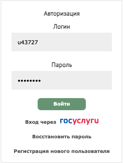Форма входа